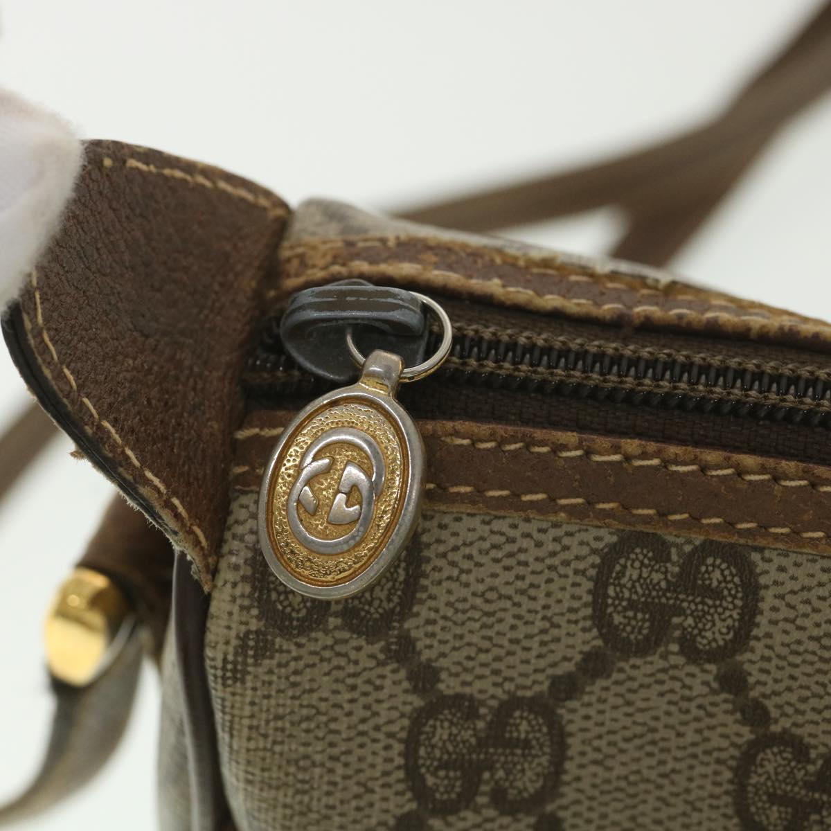 GUCCI GG Canvas Web Sherry Line Shoulder Bag Beige Red Green 38014
