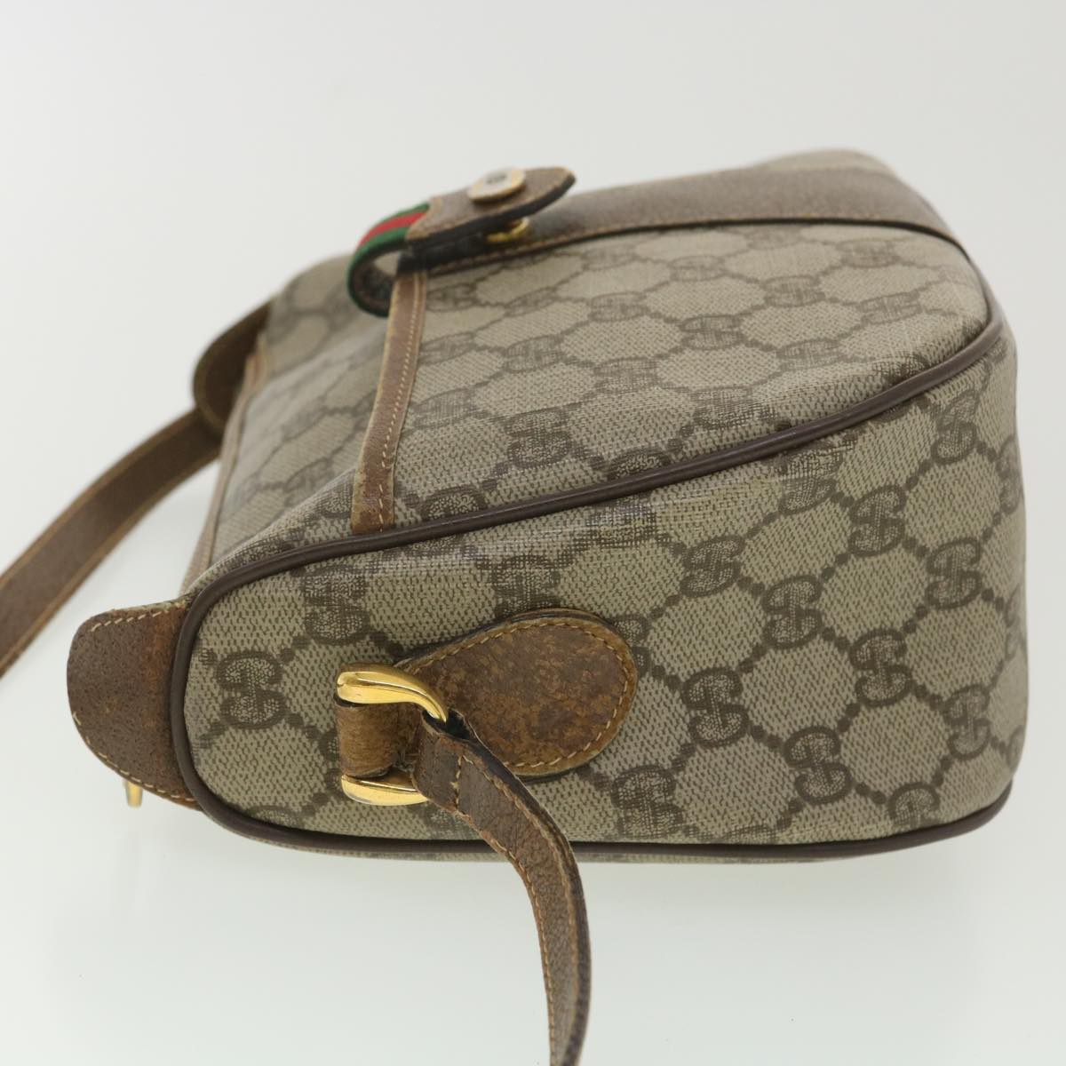 GUCCI GG Canvas Web Sherry Line Shoulder Bag Beige Red Green 38014