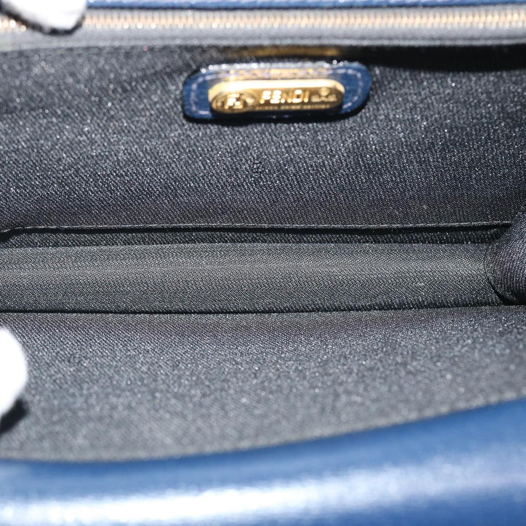 FENDI Hand Bag Leather 2way Navy 38043