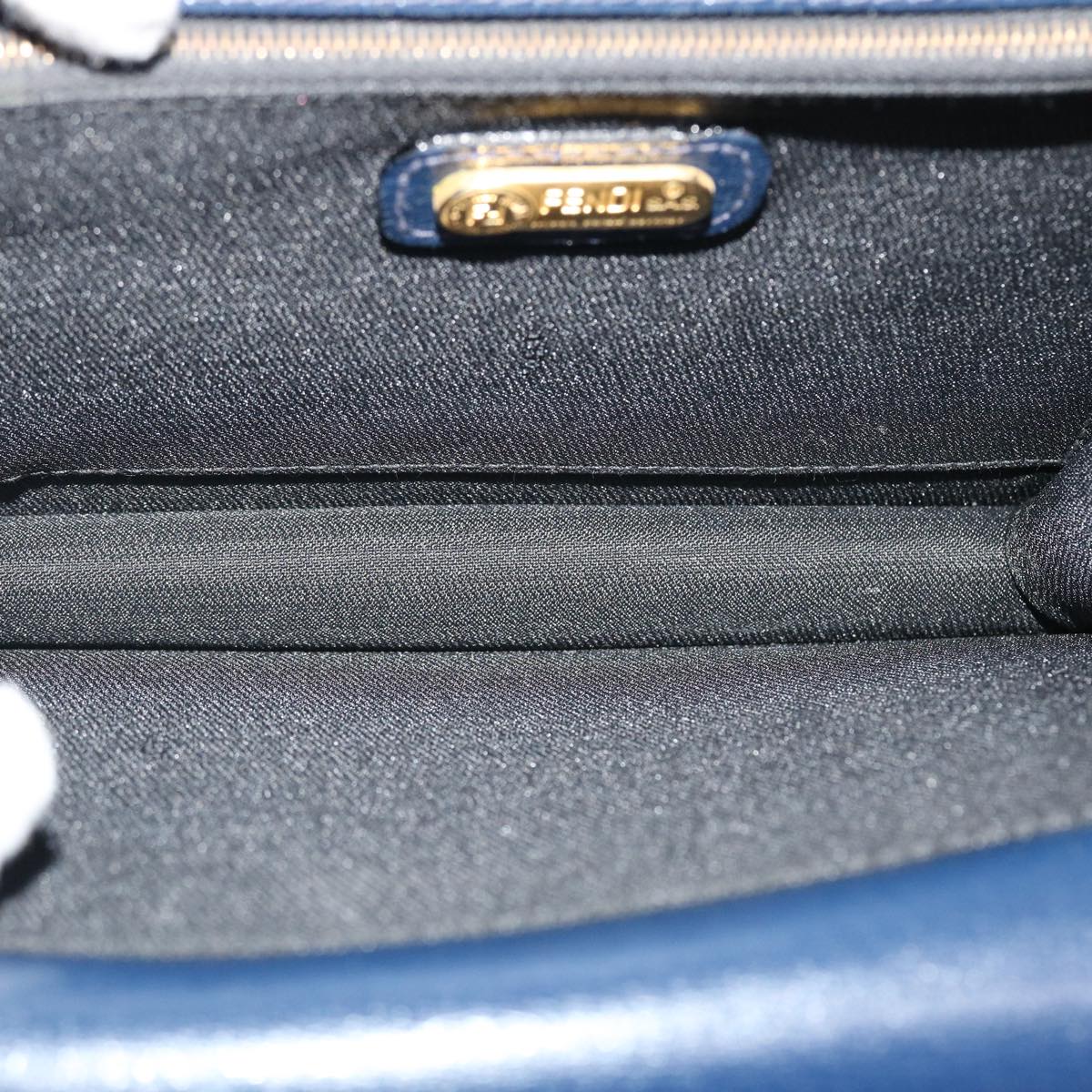 FENDI Hand Bag Leather 2way Navy 38043