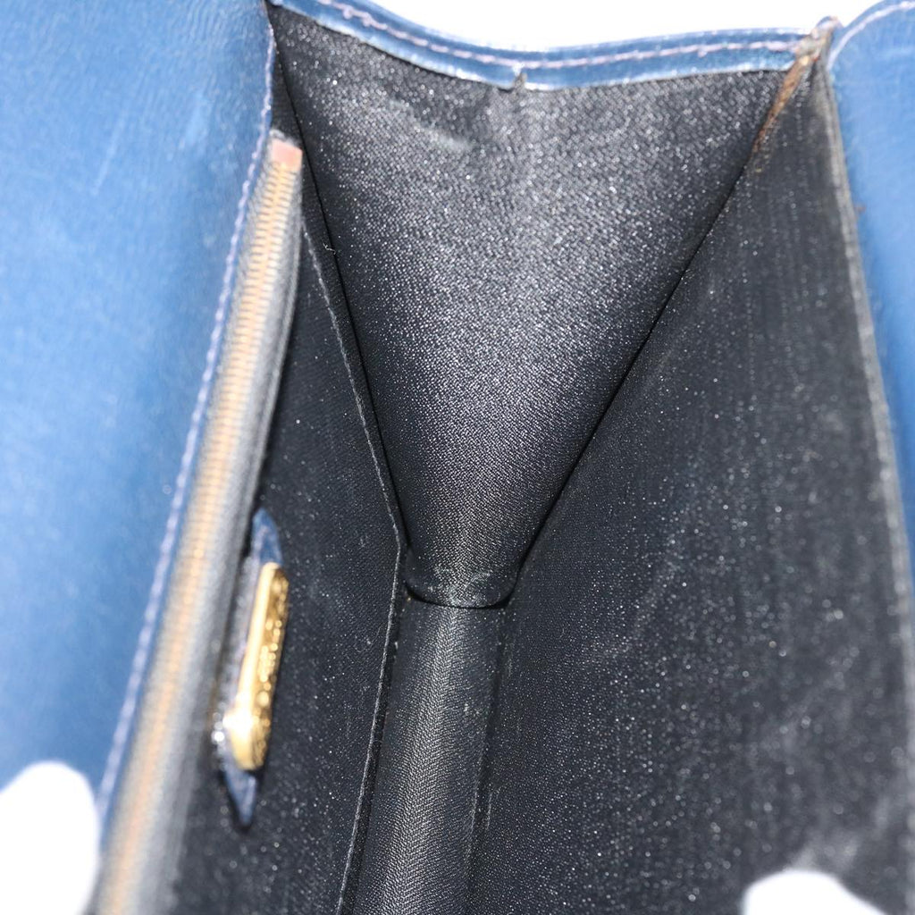 FENDI Hand Bag Leather 2way Navy 38043