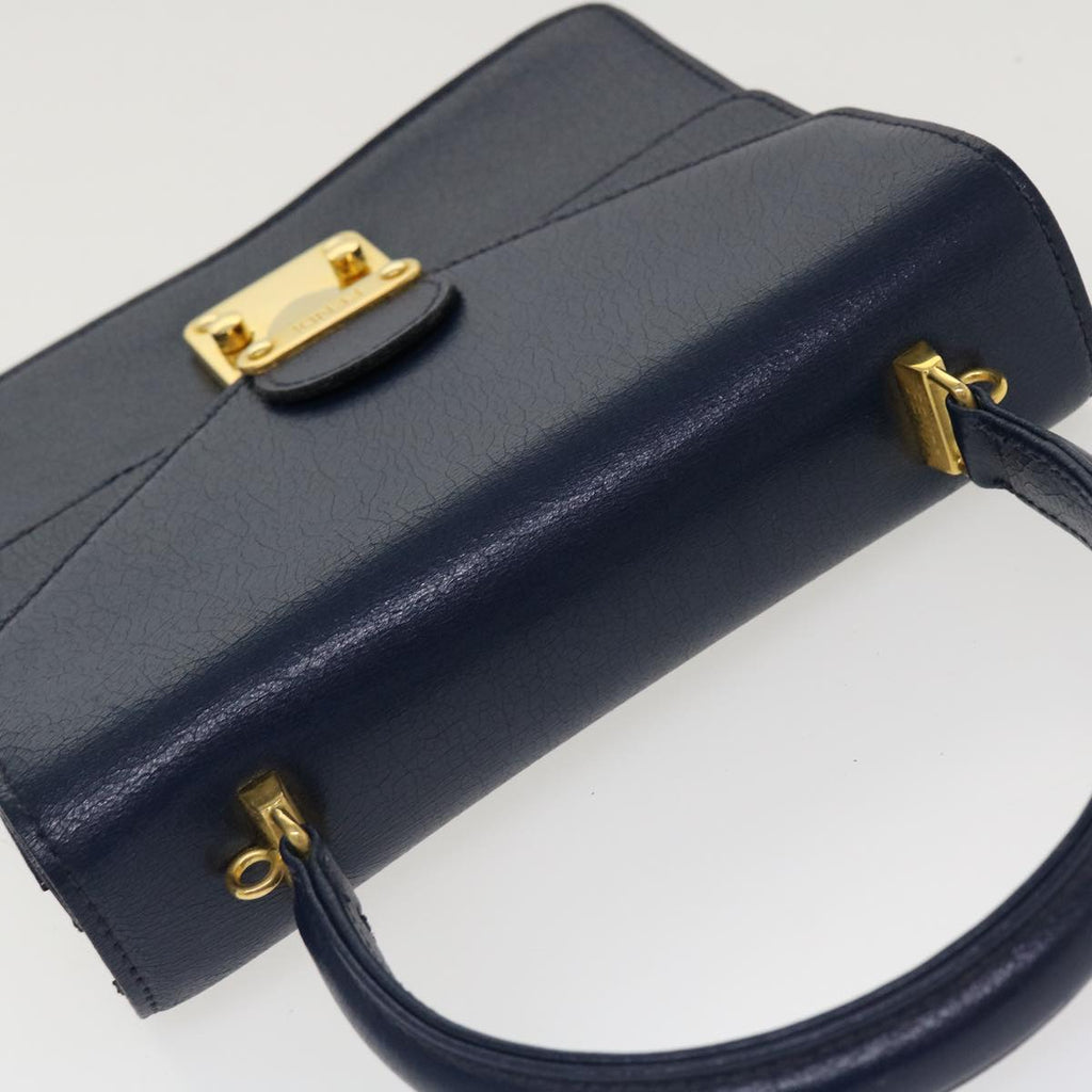 FENDI Hand Bag Leather 2way Navy 38043