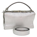 FENDI Hand Bag Leather 2way Silver 38070