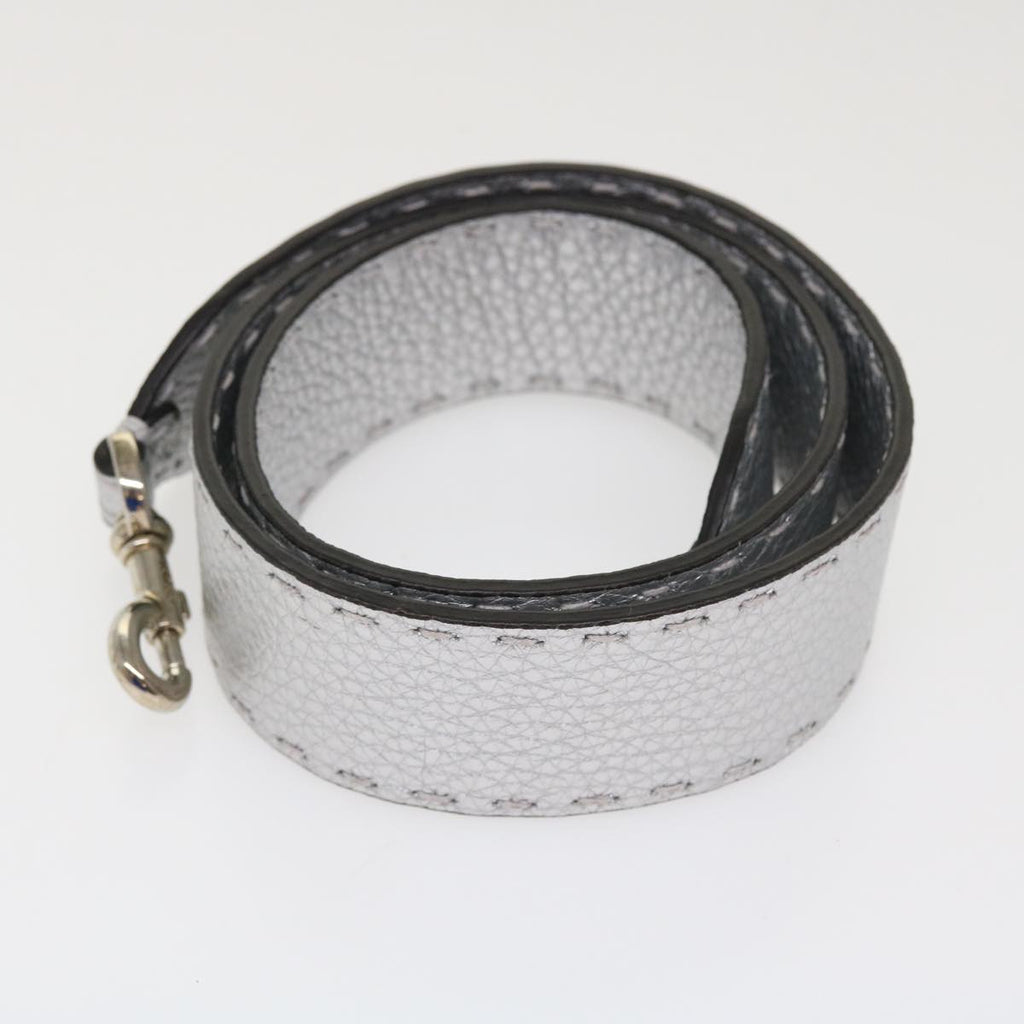 FENDI Hand Bag Leather 2way Silver 38070