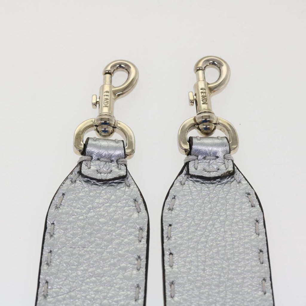 FENDI Hand Bag Leather 2way Silver 38070
