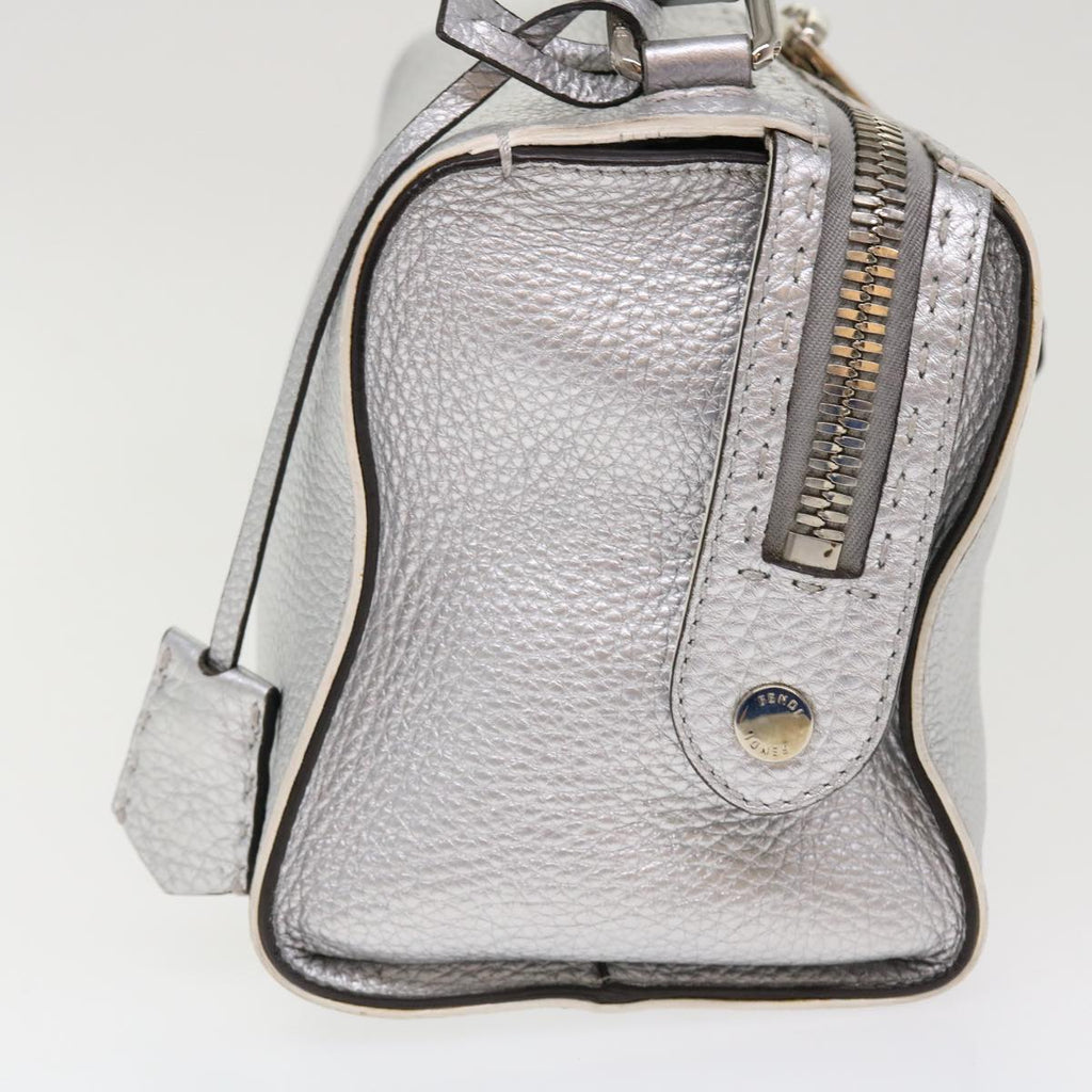 FENDI Hand Bag Leather 2way Silver 38070