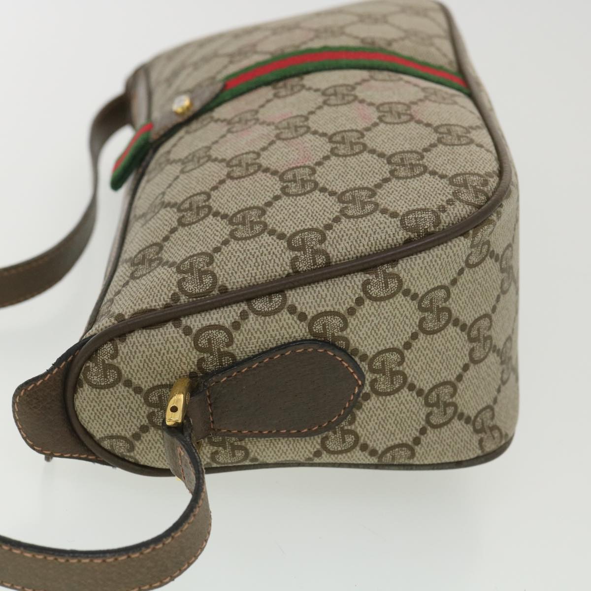GUCCI GG Canvas Web Sherry Line Shoulder Bag Beige Red 89 02 054 38094