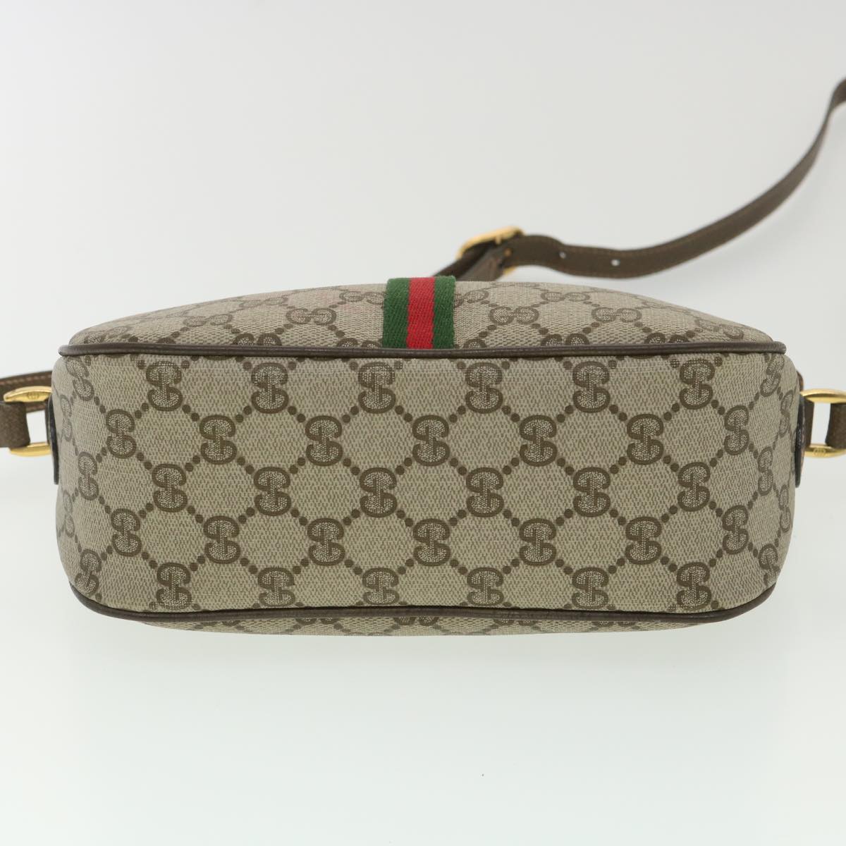 GUCCI GG Canvas Web Sherry Line Shoulder Bag Beige Red 89 02 054 38094