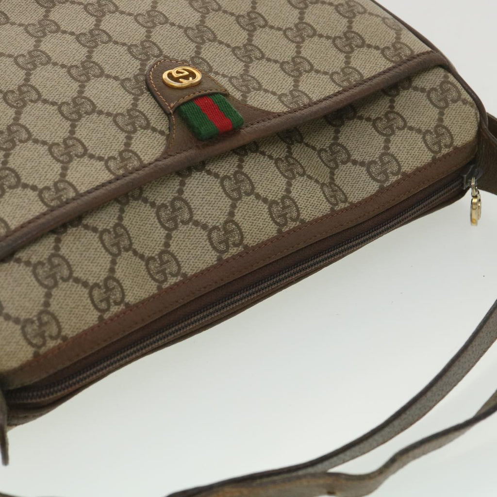 GUCCI GG Canvas Web Sherry Line Shoulder Bag Beige Red 89.02.077 38096