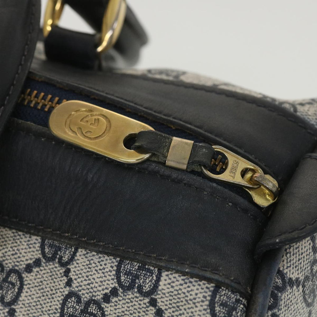 GUCCI GG Canvas Sherry Line Boston Bag PVC Leather Gray Red Navy 38098