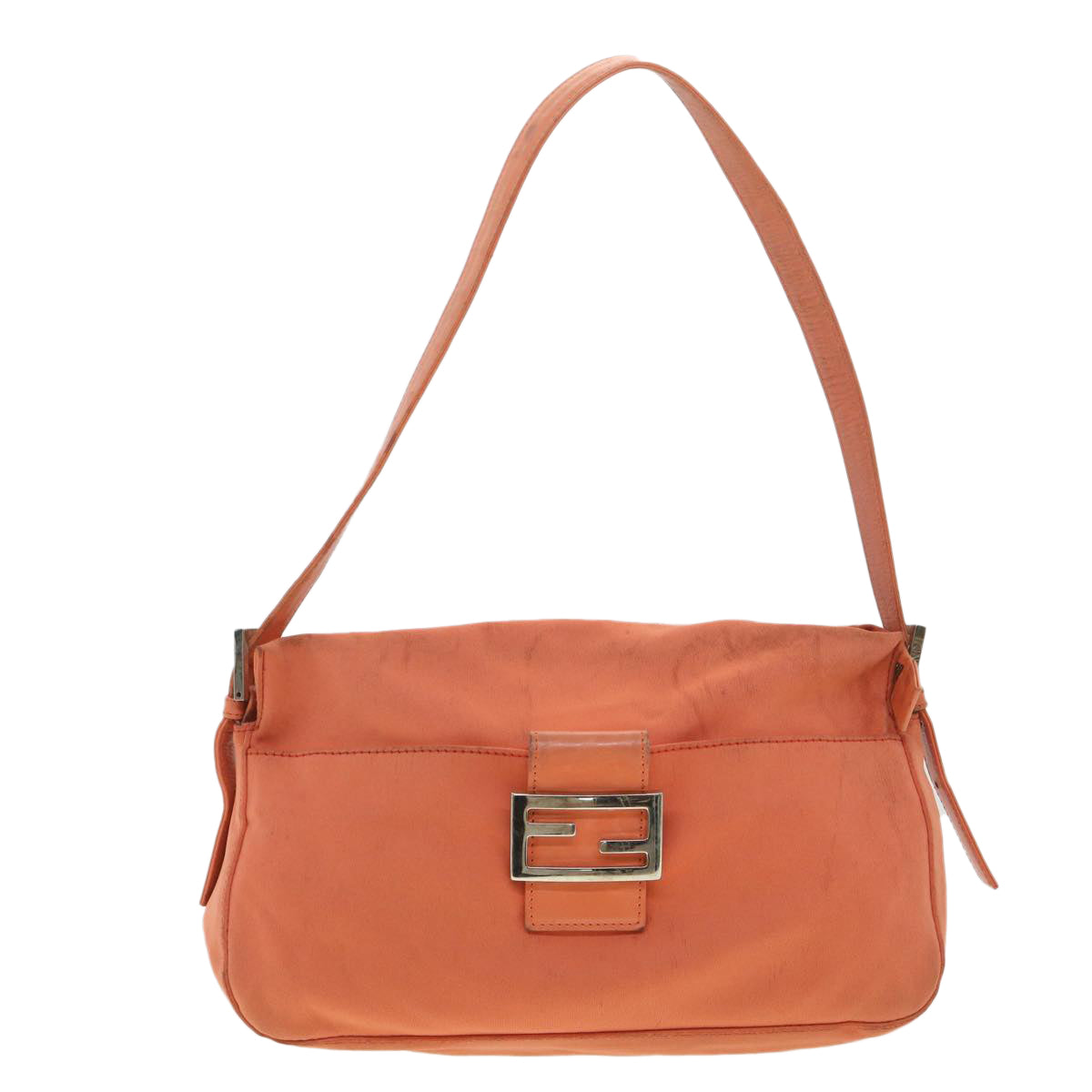 FENDI Mamma Baguette Shoulder Bag Nylon Orange 2321.26566.018 38105