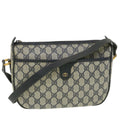 GUCCI GG Canvas Shoulder Bag PVC Leather Gray Navy 001 115 6106 38113