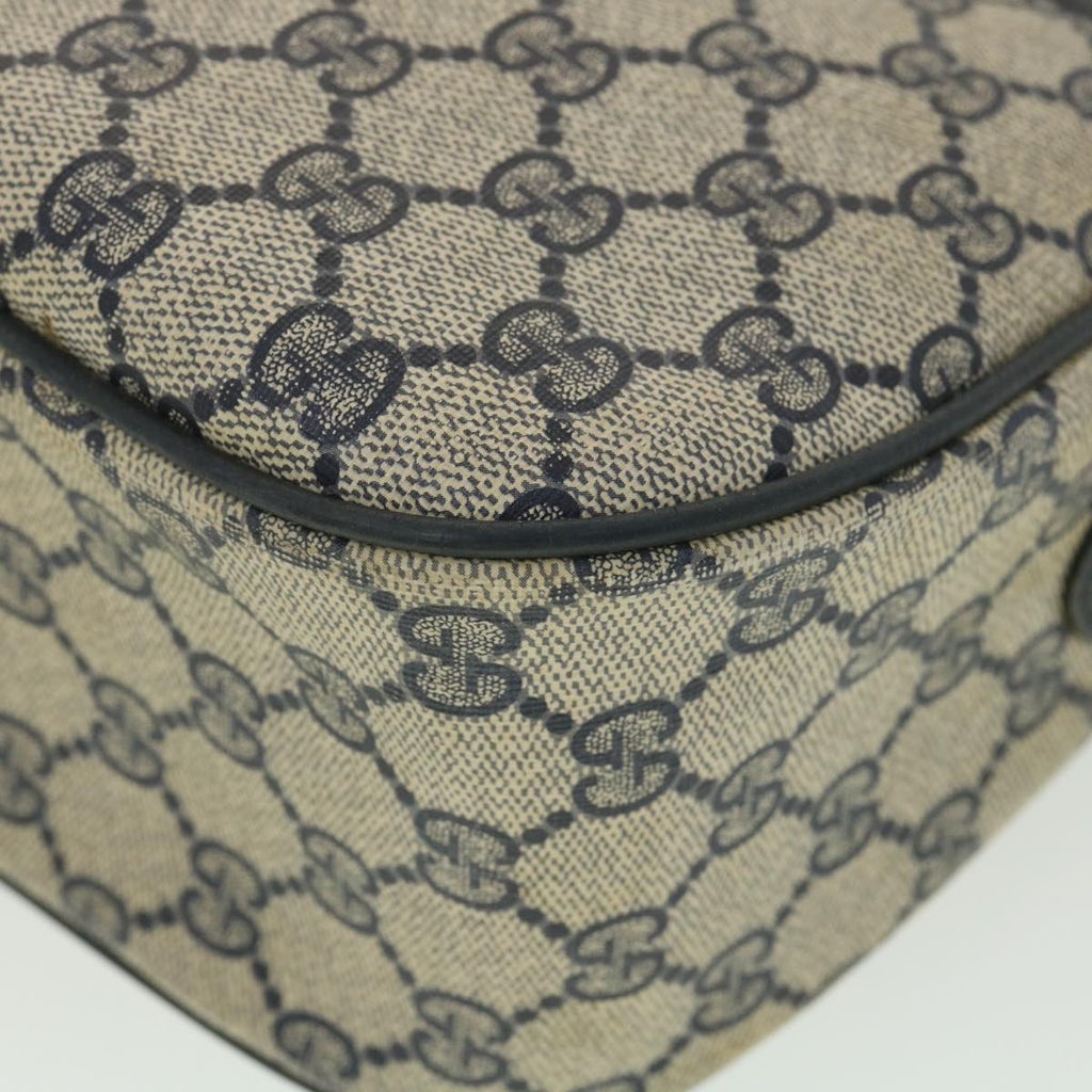 GUCCI GG Canvas Shoulder Bag PVC Leather Gray Navy 001 115 6106 38113