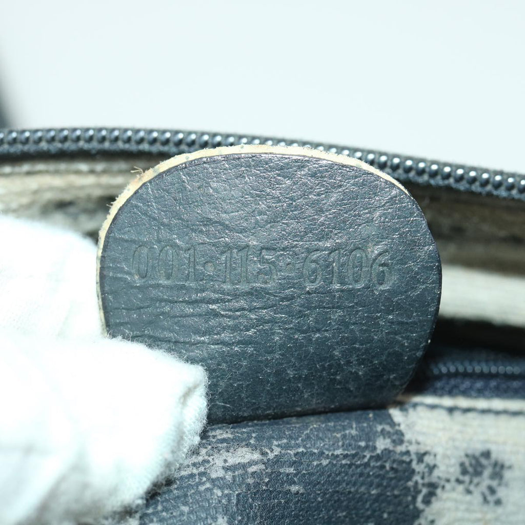 GUCCI GG Canvas Shoulder Bag PVC Leather Gray Navy 001 115 6106 38113