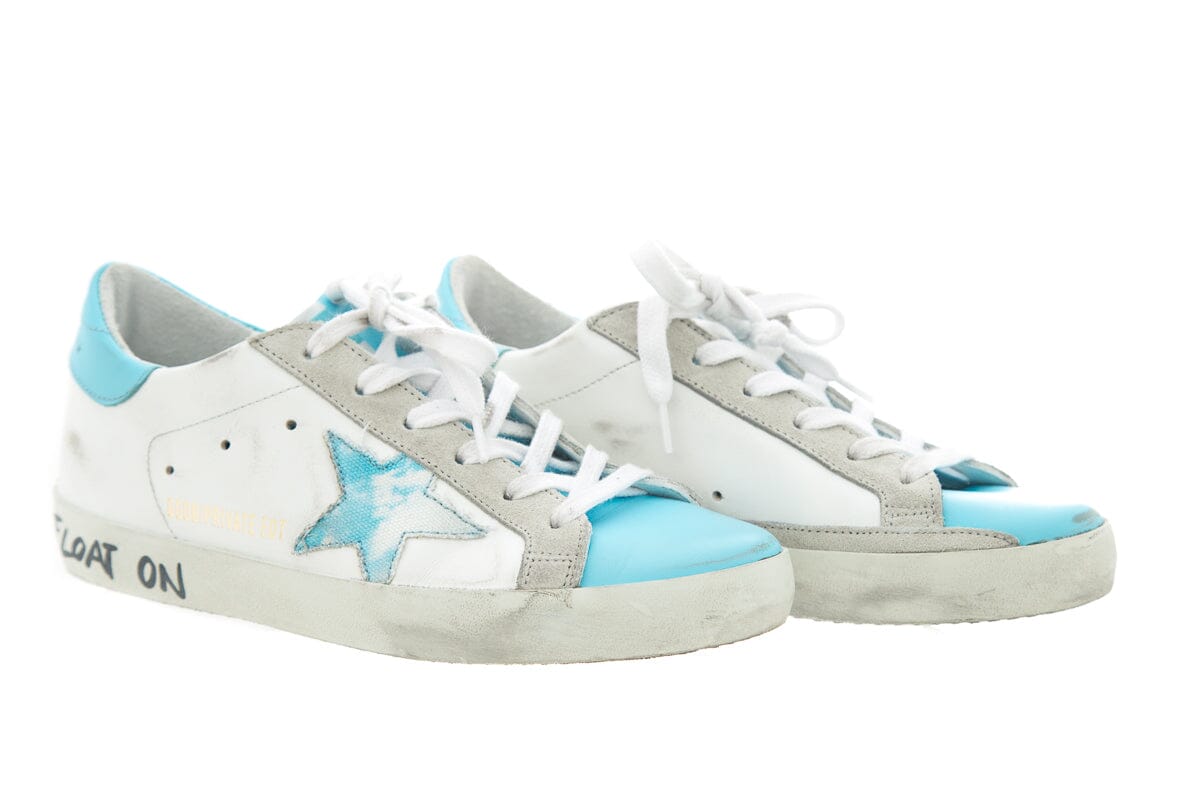 Golden Goose Blue Tie Dye Star "Float On"  Sneakers SZ 35