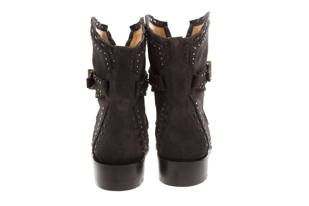 Lucchese Black Silver Studded Boots SZ 10