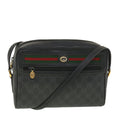 GUCCI GG Canvas Web Sherry Line Shoulder Bag Black Red 119.02.088 38314