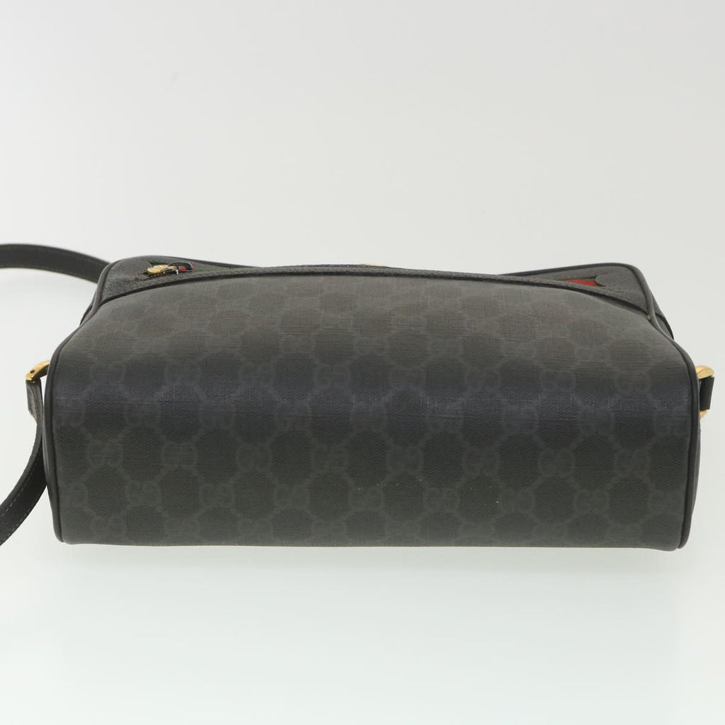 GUCCI GG Canvas Web Sherry Line Shoulder Bag Black Red 119.02.088 38314
