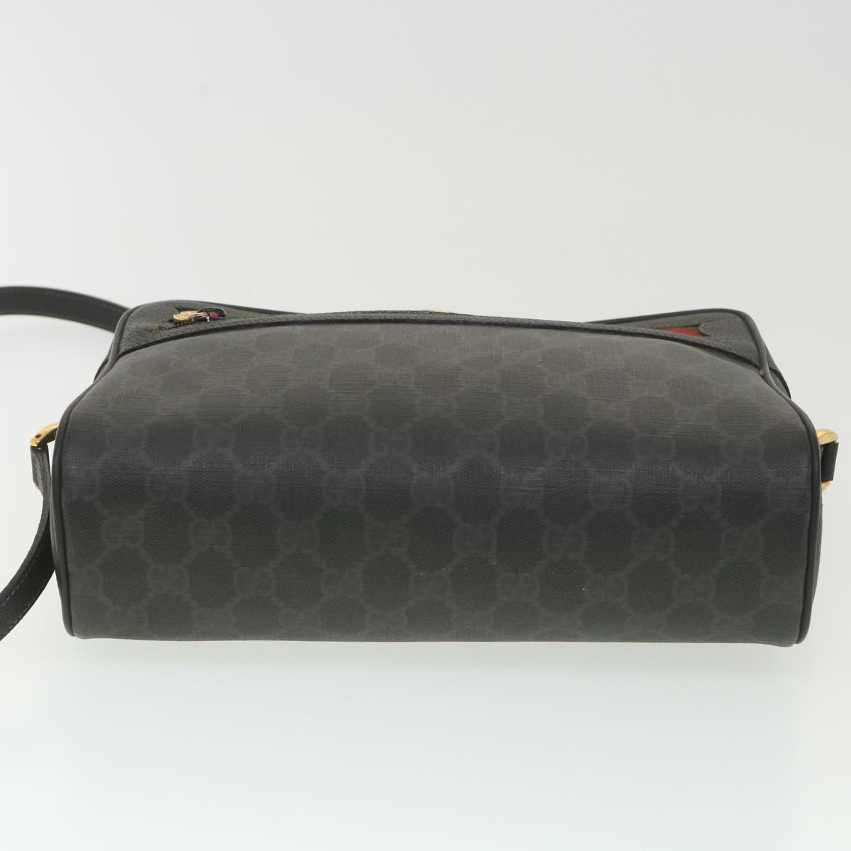 GUCCI GG Canvas Web Sherry Line Shoulder Bag Black Red 119.02.088 38314