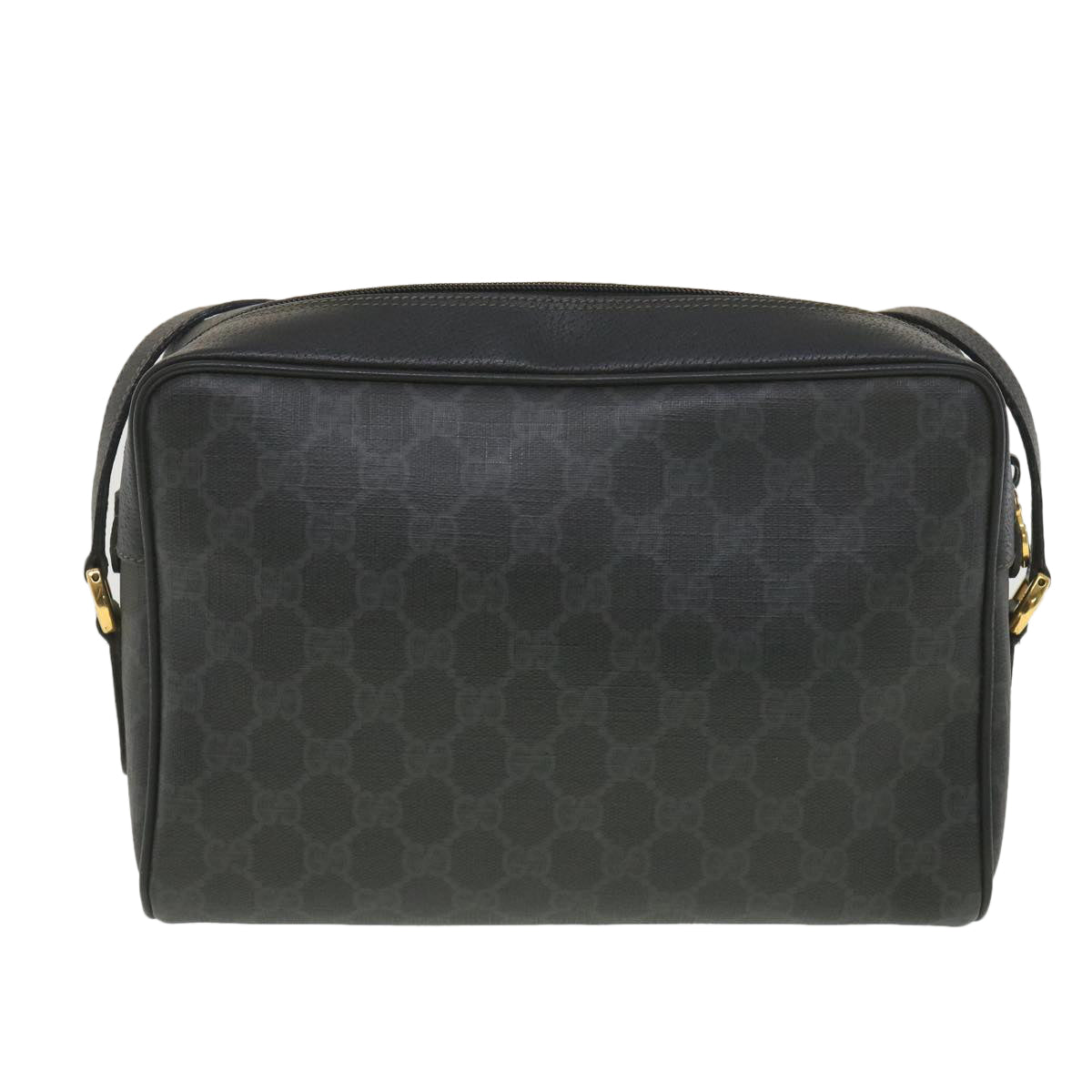 GUCCI GG Canvas Web Sherry Line Shoulder Bag Black Red 119.02.088 38314