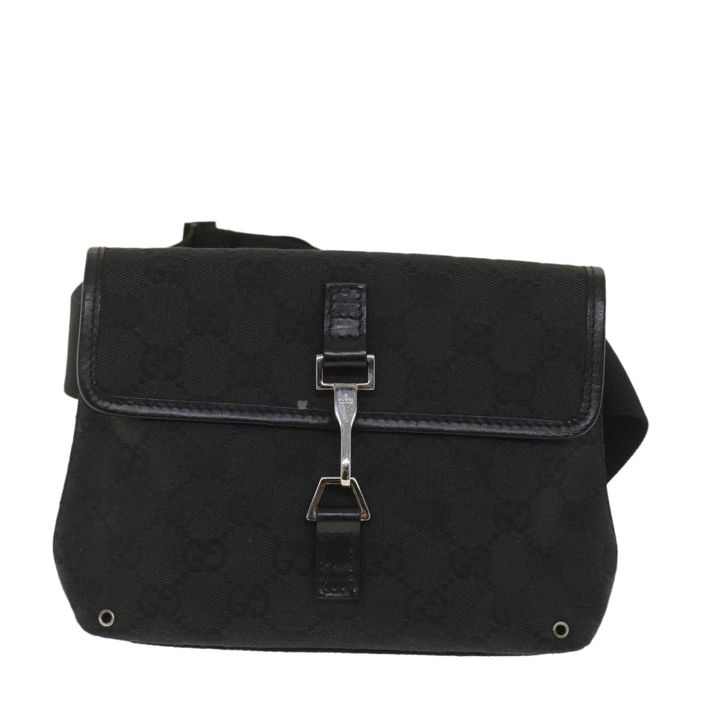 GUCCI GG Canvas Waist bag Black 92543 38318