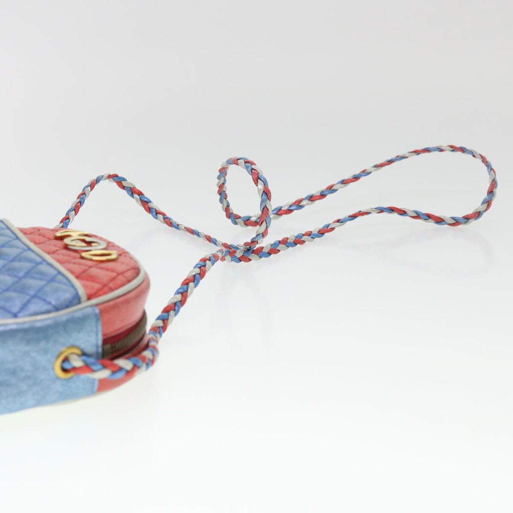 GUCCI Shoulder Bag Lamb Skin Red Blue 534951 38345