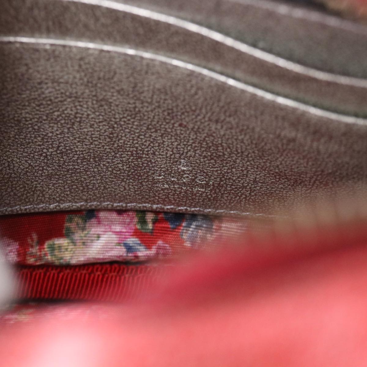GUCCI Shoulder Bag Lamb Skin Red Blue 534951 38345