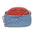 GUCCI Shoulder Bag Lamb Skin Red Blue 534951 38345