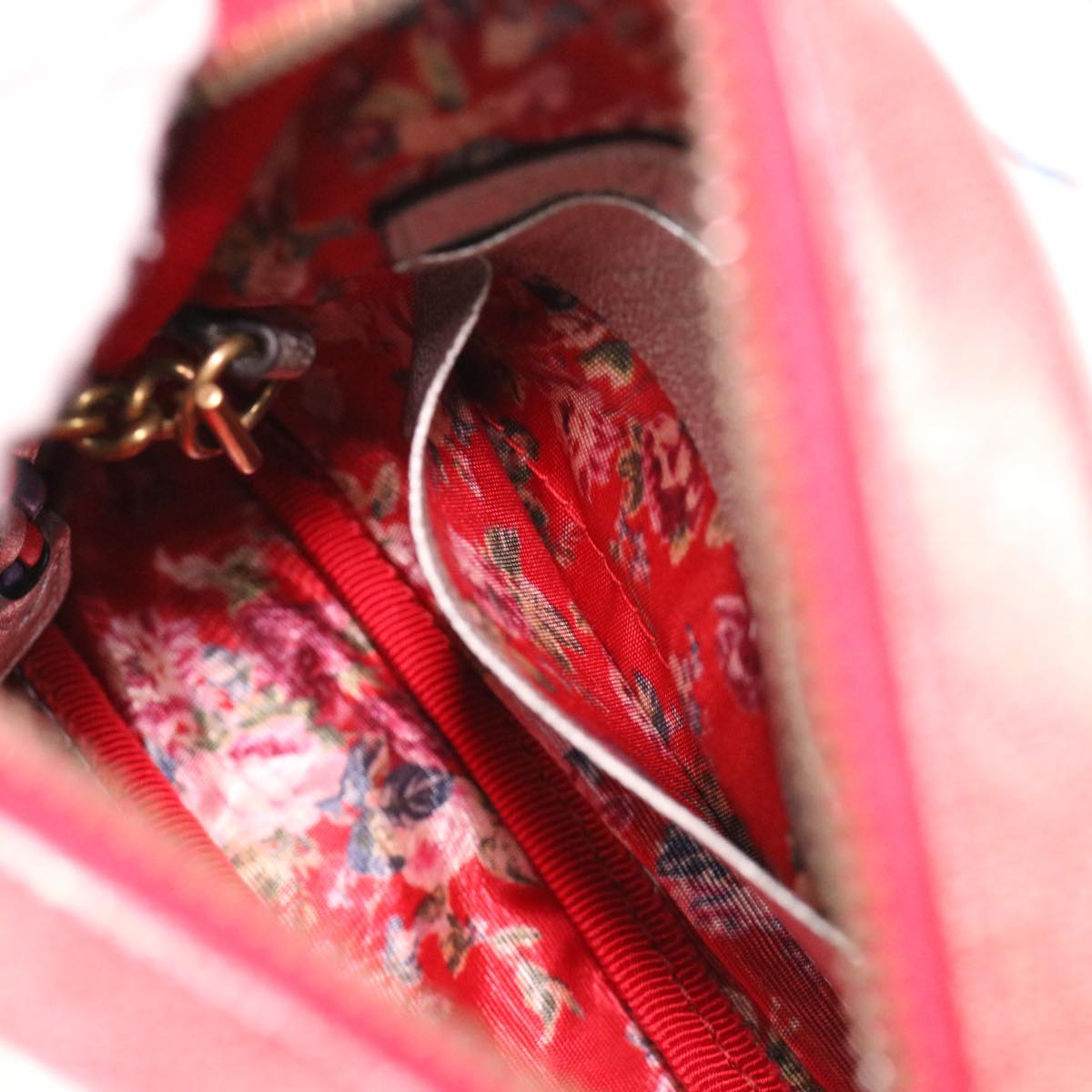 GUCCI Shoulder Bag Lamb Skin Red Blue 534951 38345