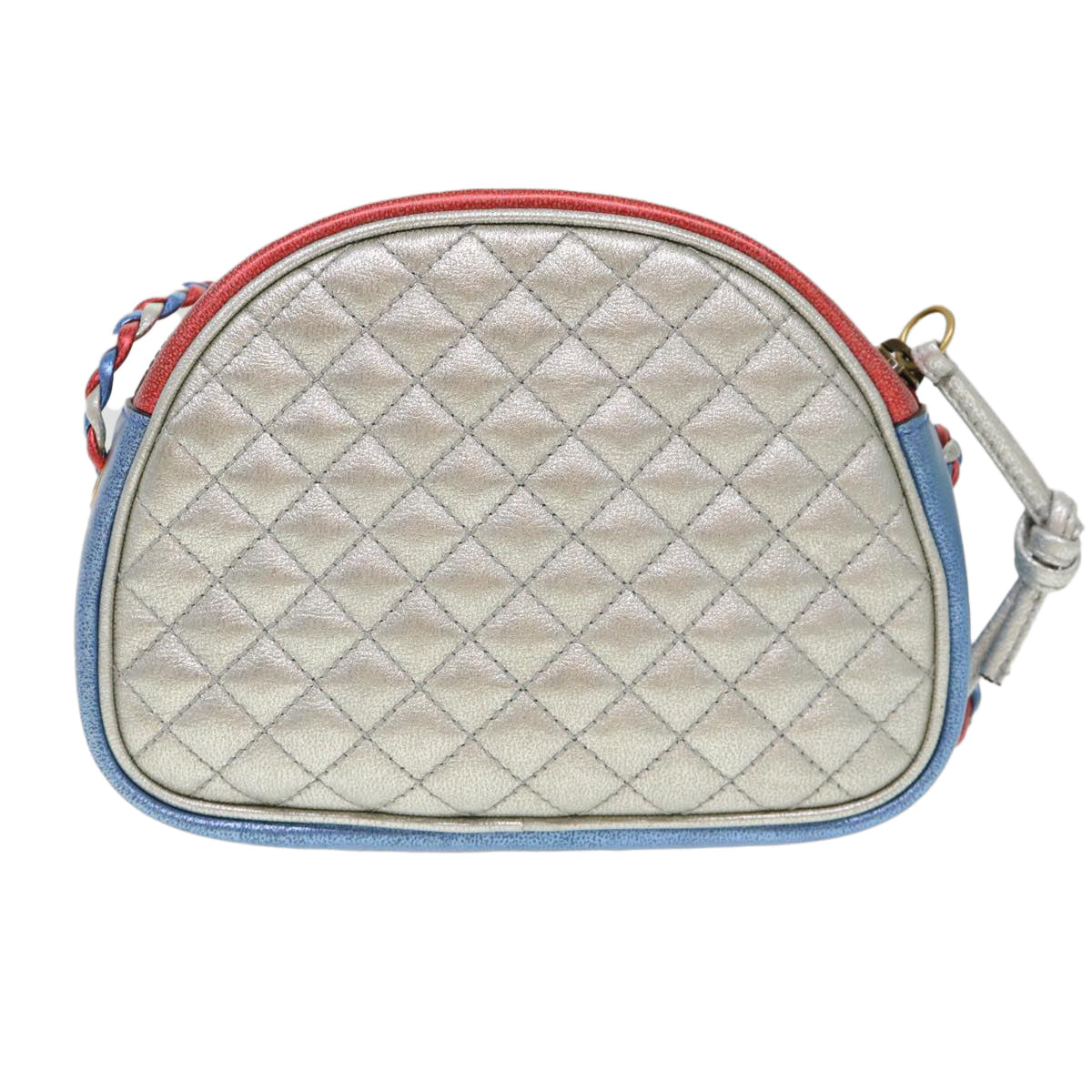 GUCCI Shoulder Bag Lamb Skin Red Blue 534951 38345