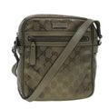 GUCCI GG implementation Shoulder Bag PVC Leather Khaki 233268 38378