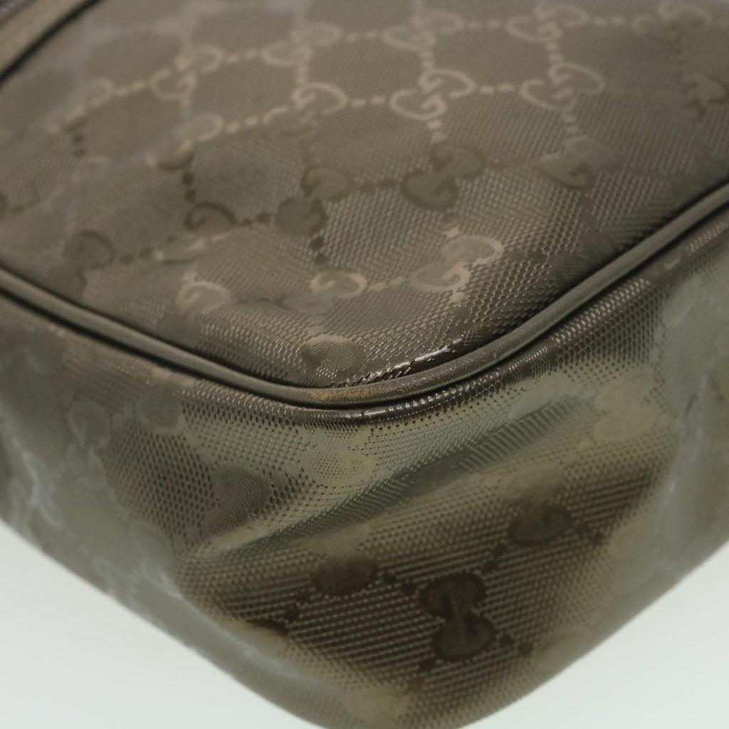GUCCI GG implementation Shoulder Bag PVC Leather Khaki 233268 38378