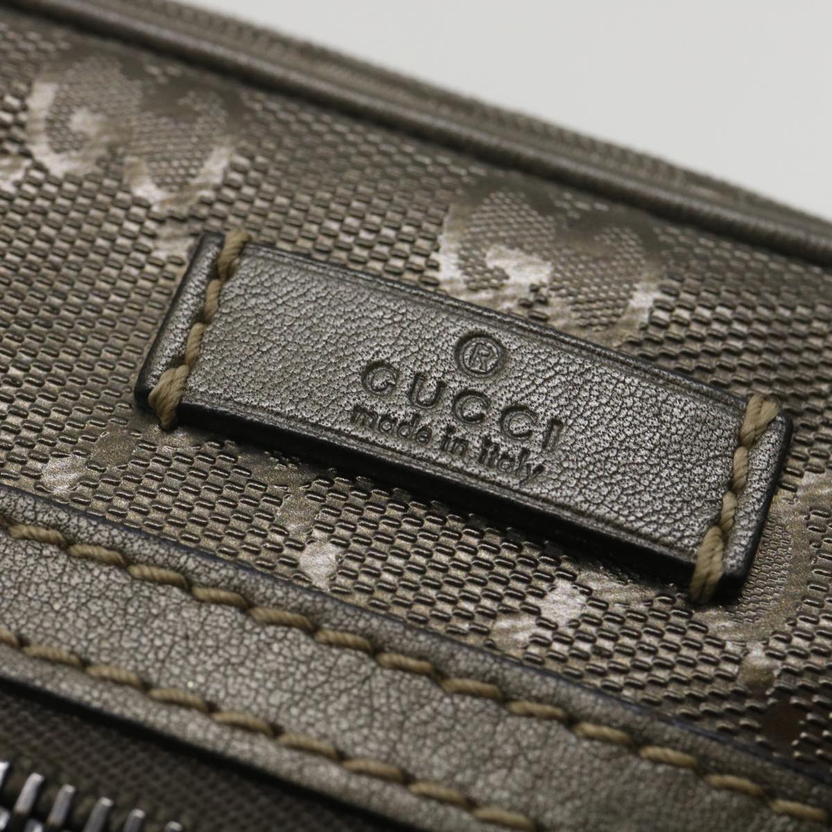 GUCCI GG implementation Shoulder Bag PVC Leather Khaki 233268 38378