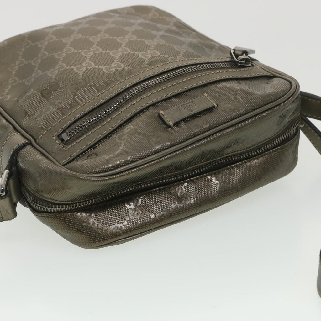 GUCCI GG implementation Shoulder Bag PVC Leather Khaki 233268 38378