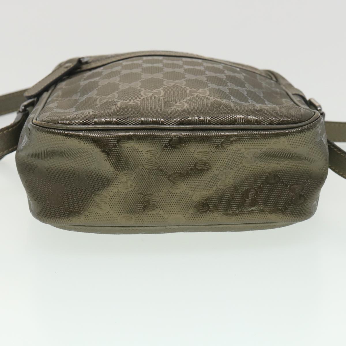 GUCCI GG implementation Shoulder Bag PVC Leather Khaki 233268 38378