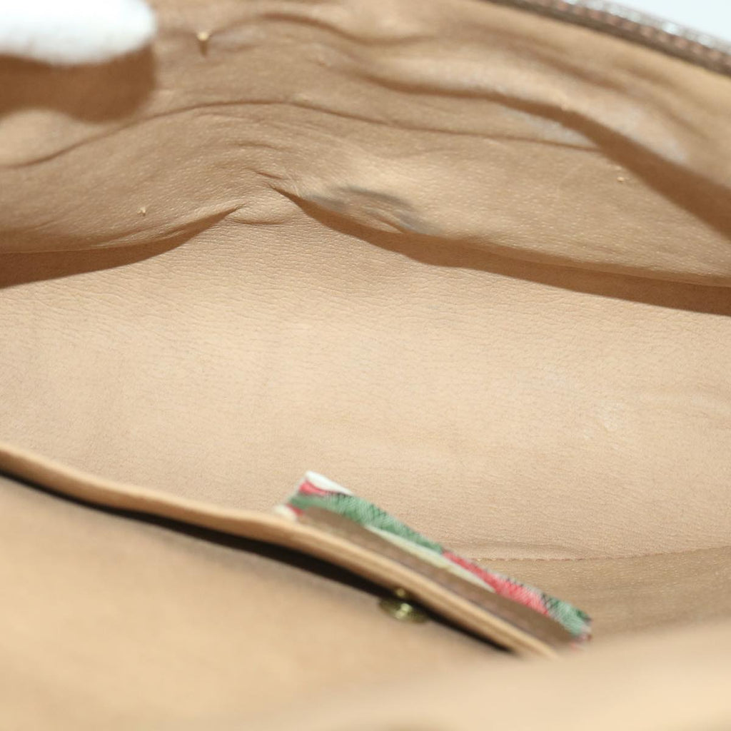GUCCI GG Canvas Web Sherry Line Clutch Bag Beige Red Green 89.01.030 38392