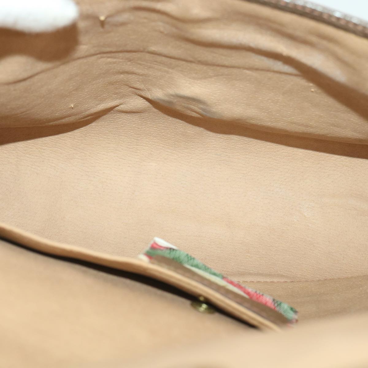 GUCCI GG Canvas Web Sherry Line Clutch Bag Beige Red Green 89.01.030 38392