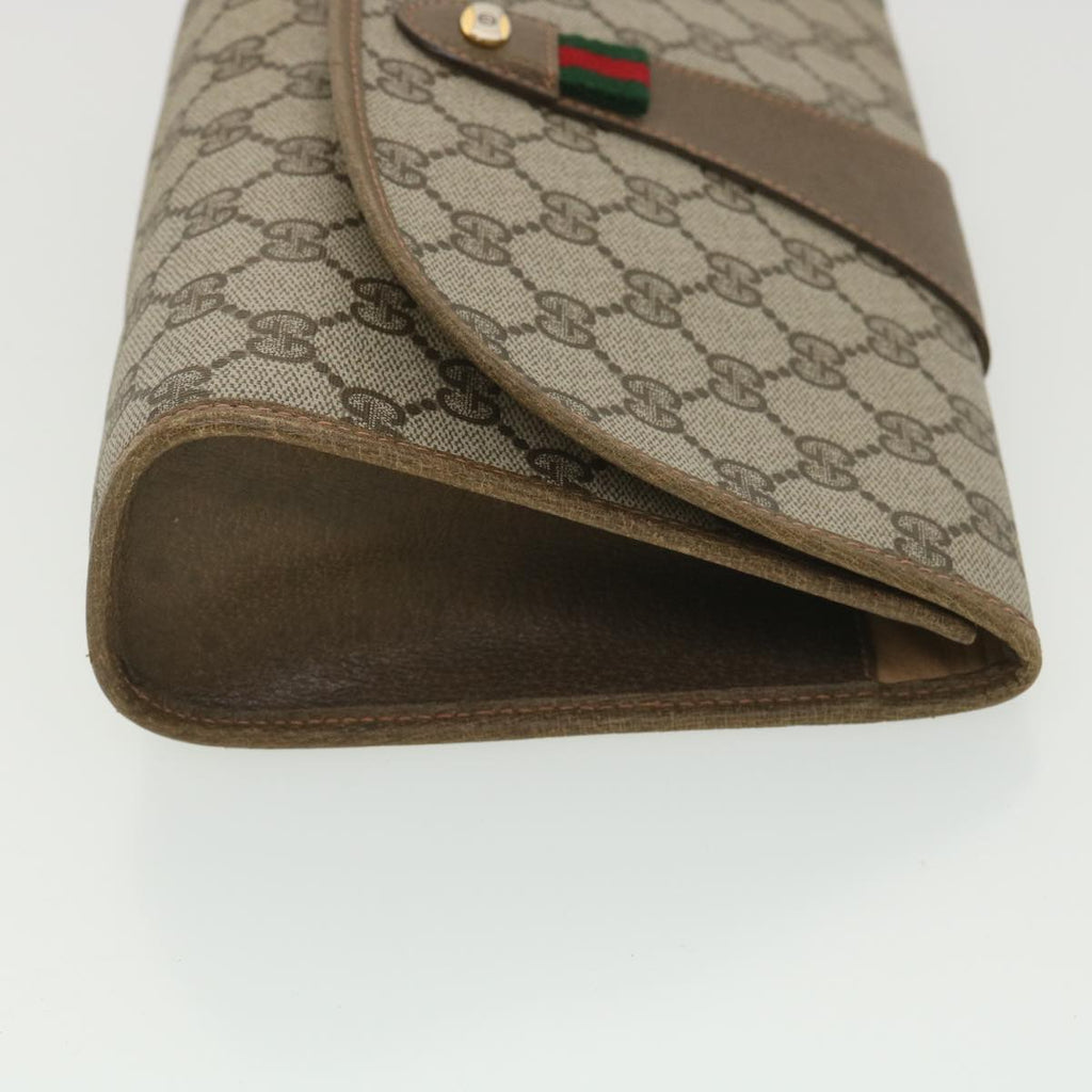 GUCCI GG Canvas Web Sherry Line Clutch Bag Beige Red Green 89.01.030 38392