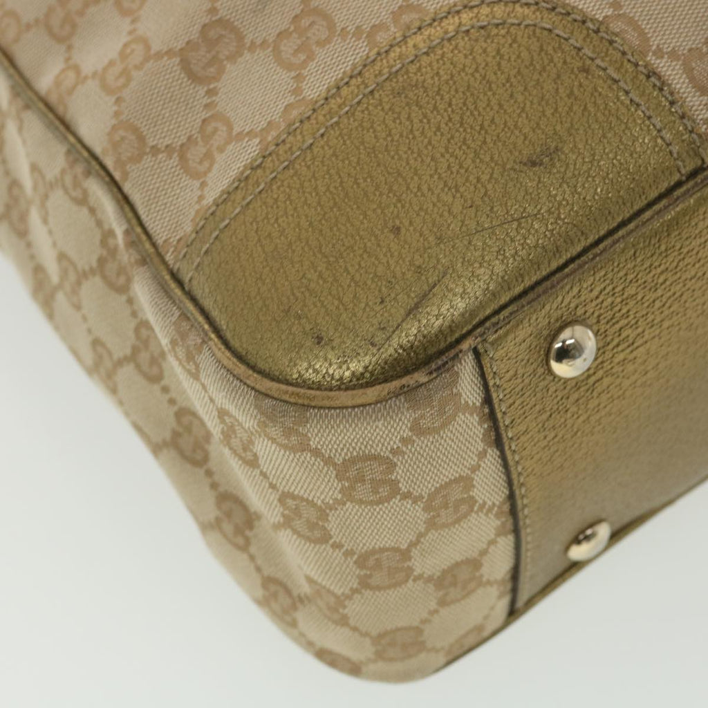GUCCI GG Canvas Shoulder Bag Beige Gold 163805 38395