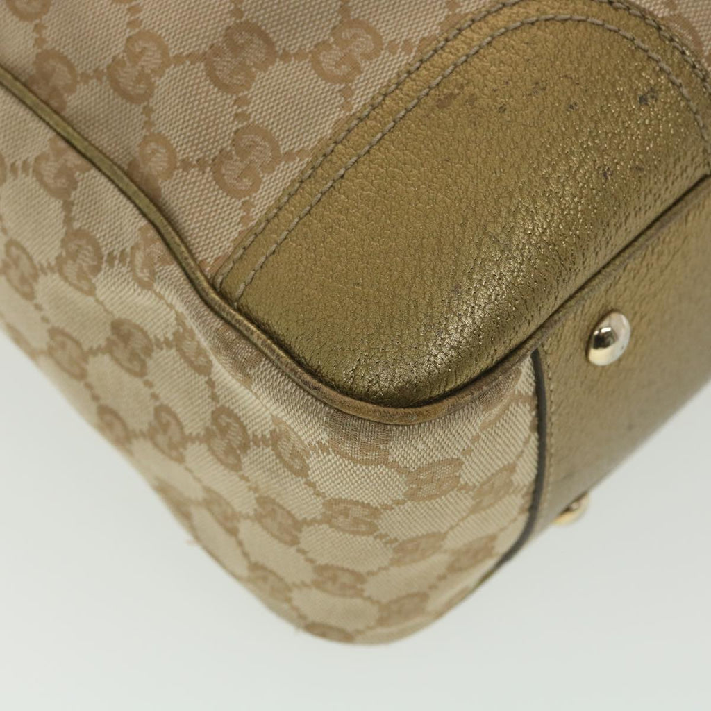 GUCCI GG Canvas Shoulder Bag Beige Gold 163805 38395