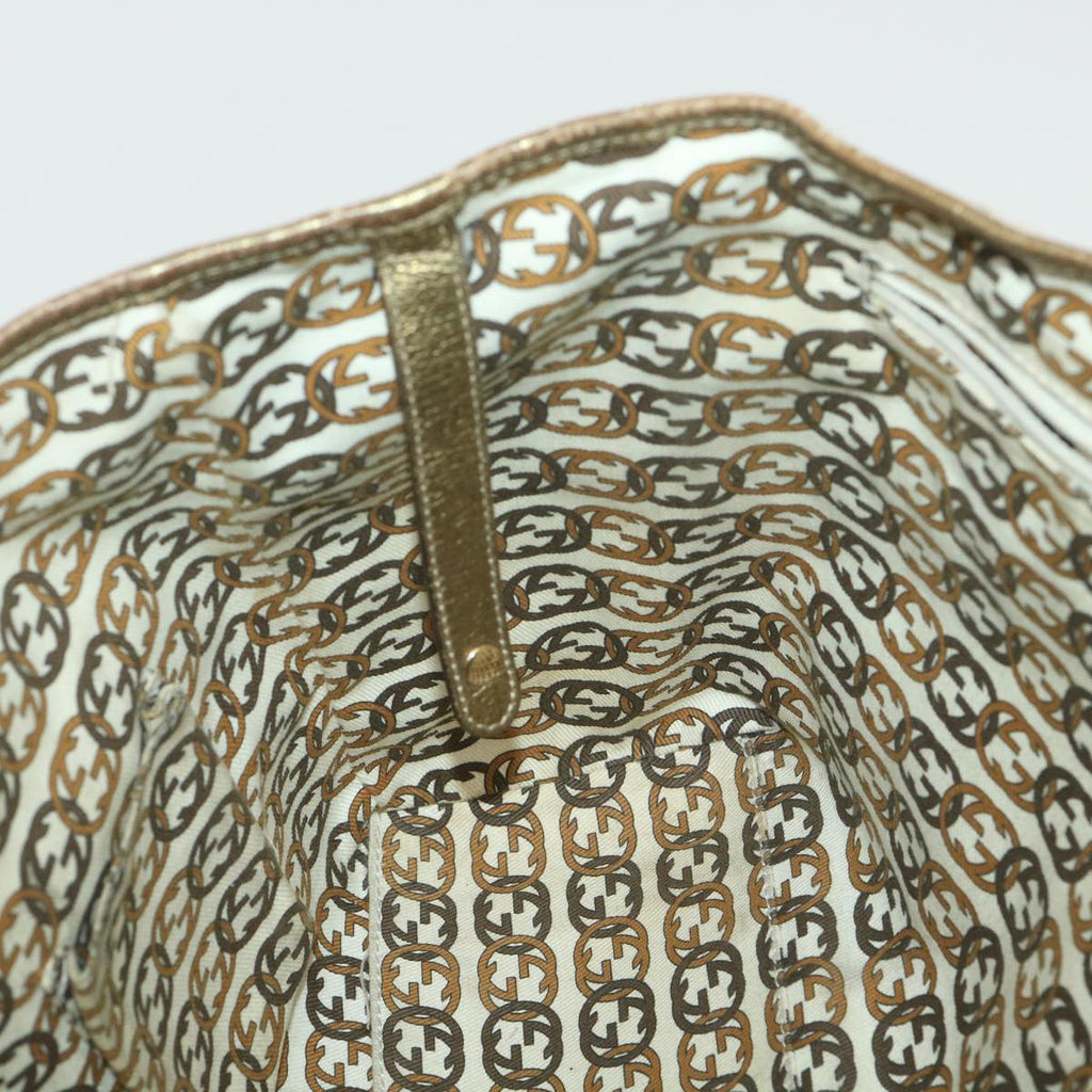 GUCCI GG Canvas Shoulder Bag Beige Gold 163805 38395