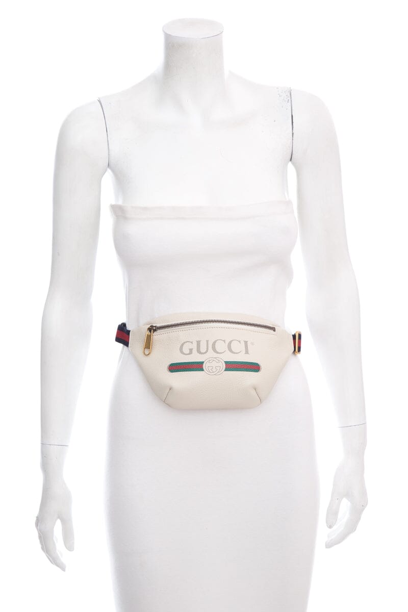 Gucci Vintage Logo Ivory Leather Belt Bag