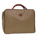 GUCCI Web Sherry Line Micro GG Canvas Boston Bag PVC Leather Brown 38417