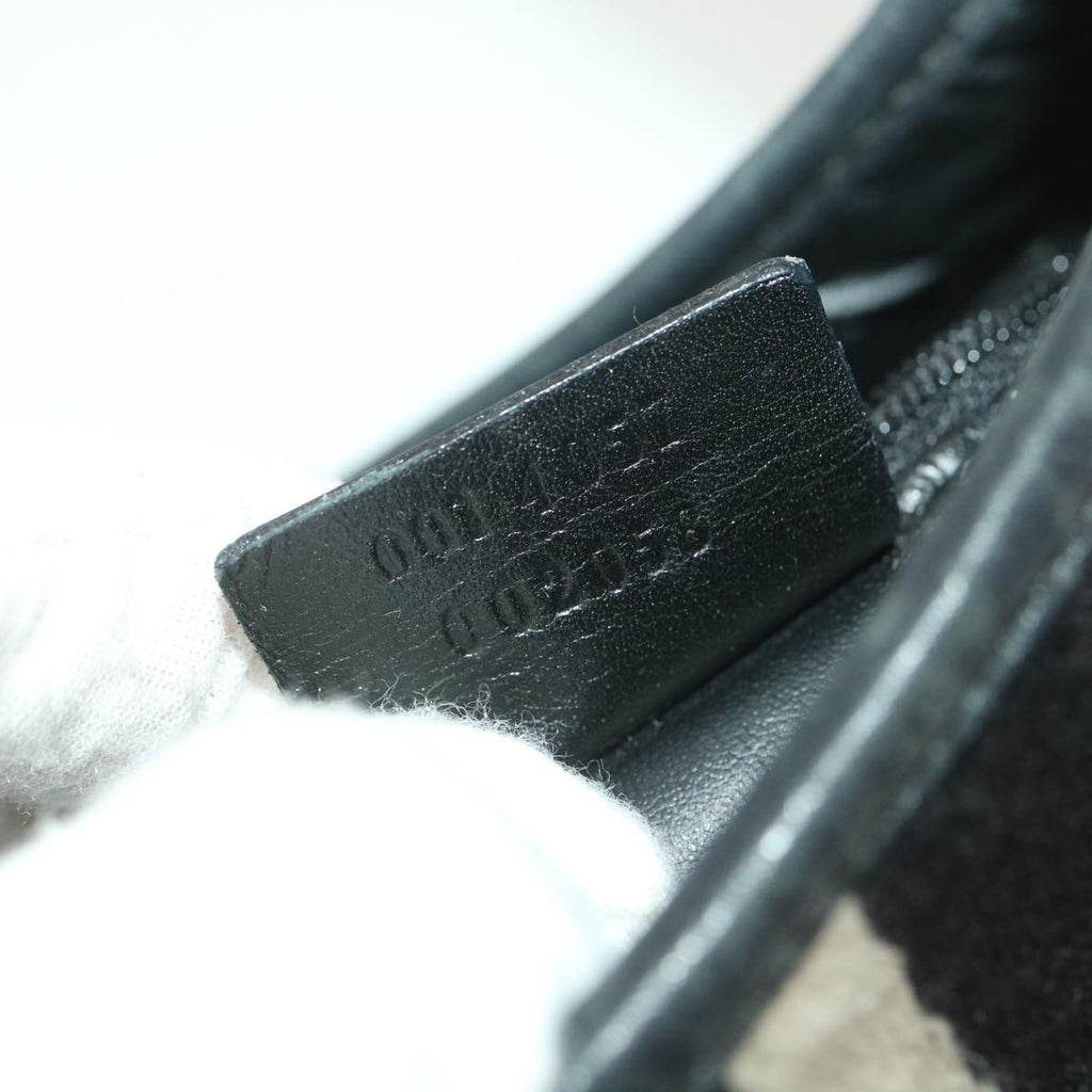 GUCCI GG Canvas Sherry Line Jackie Shoulder Bag Black Beige 4057 38433