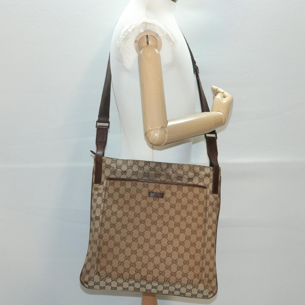 GUCCI GG Canvas Shoulder Bag Beige 122791 38436