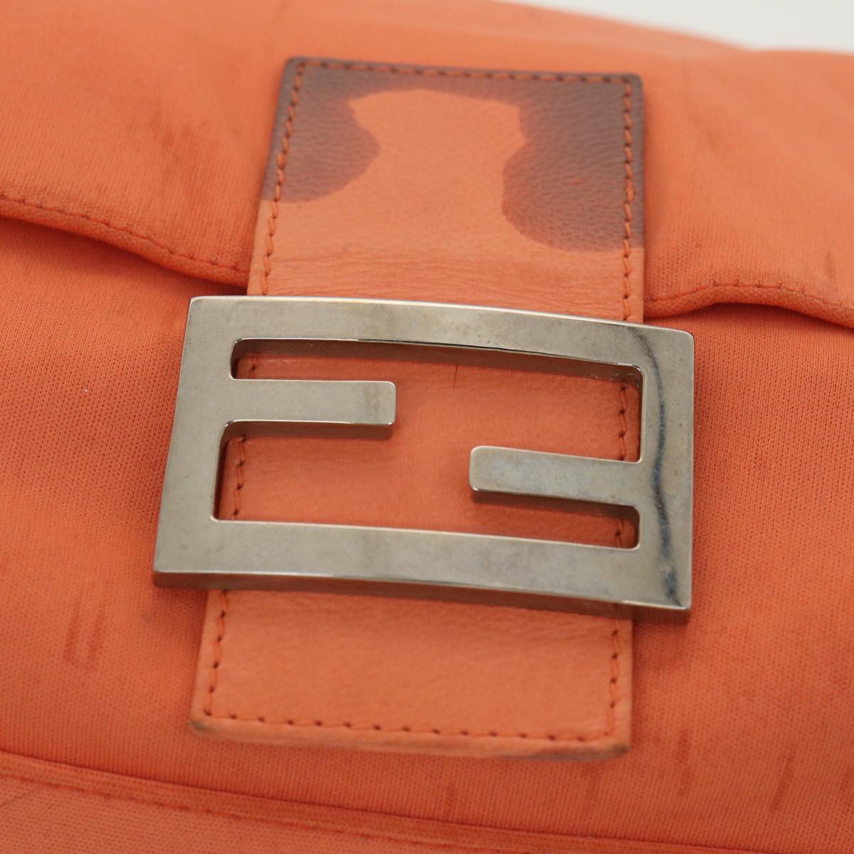 FENDI Mamma Baguette Shoulder Bag Nylon Orange 38480