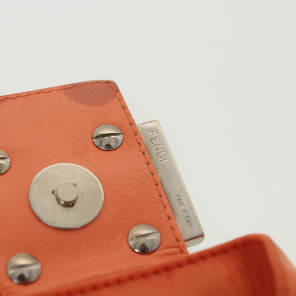 FENDI Mamma Baguette Shoulder Bag Nylon Orange 38480