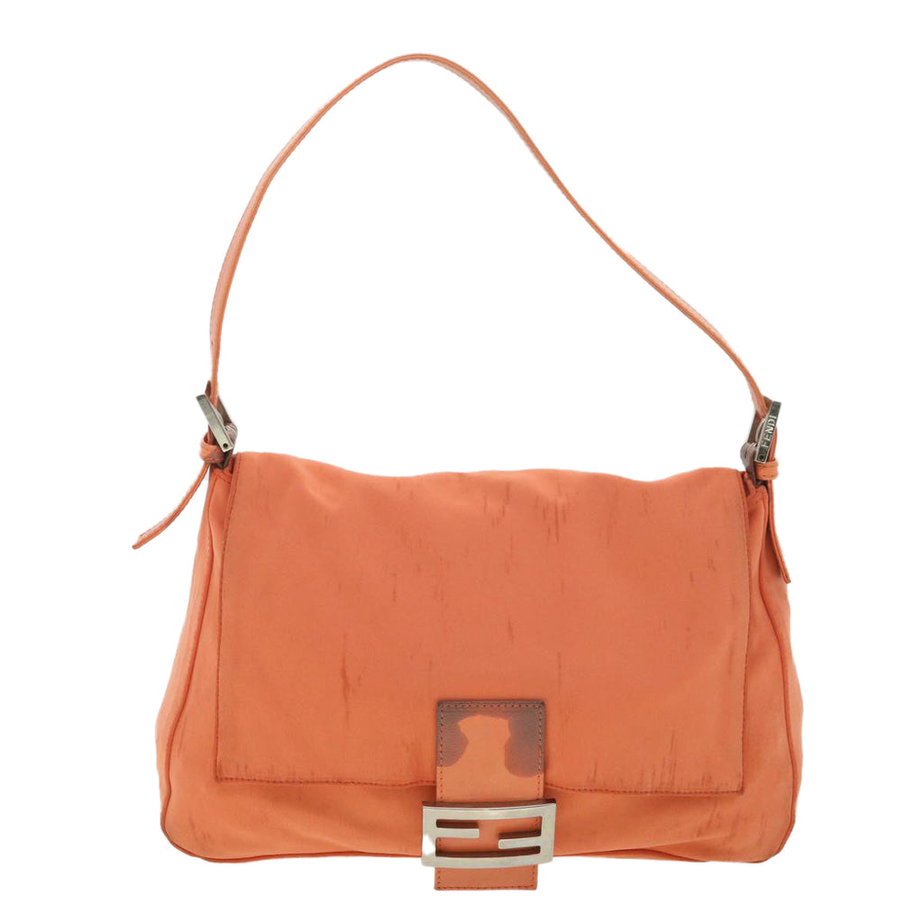 FENDI Mamma Baguette Shoulder Bag Nylon Orange 38480