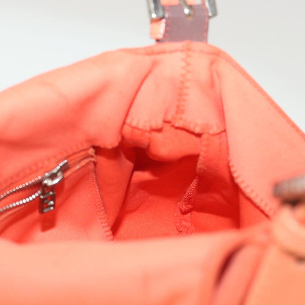 FENDI Mamma Baguette Shoulder Bag Nylon Orange 38480