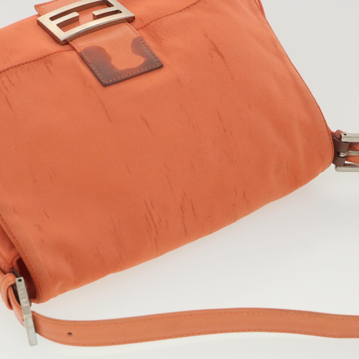 FENDI Mamma Baguette Shoulder Bag Nylon Orange 38480